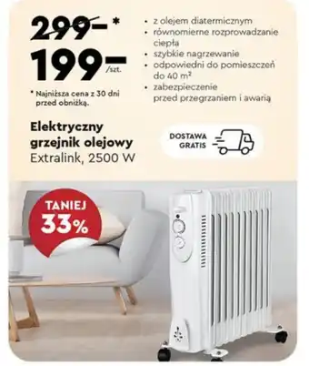 Biedronka Elektryczny grzejnik olejowy Extralink 2500W oferta