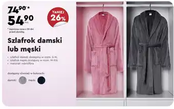 Szlafrok damski lub męski męski rozm:M-XXL damski rozm.: S-XL
