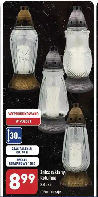 ALDI Znicz szklany kolumna oferta