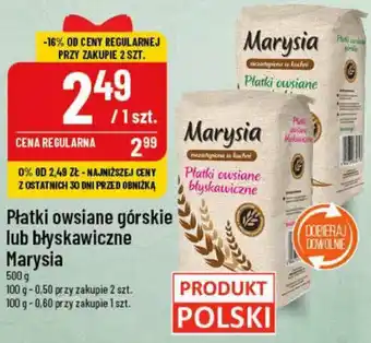 Polomarket Płatki owsiane górskie lub błyskawiczne Marysia 500g oferta