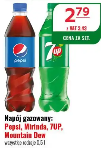 Eurocash Napój gazowany: Pepsi, Mirinda, 7UP, Mountain Dew 0,5 l oferta