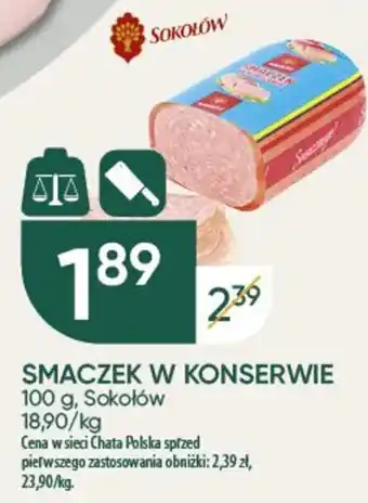 Chata Polska Sokołów SMACZEK W KONSERWIE 100 g oferta