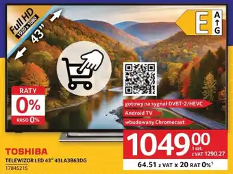 Selgros TOSHIBA TELEWIZOR LED 43" 43LA3B63DG oferta