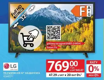 Selgros LG TELEWIZOR LED 32" 32LQ631COZA oferta