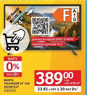 Selgros MANTA TELEWIZOR 24" LED 24LHN122T oferta