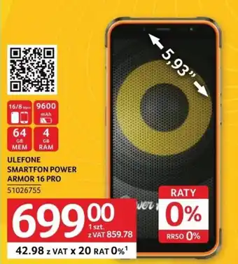 Selgros ULEFONE SMARTFON POWER ARMOR 16 PRO oferta