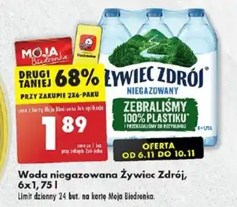 Biedronka Woda niegazowana Żywiec Zdrój, 6x1,751 oferta