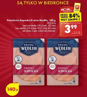 Biedronka Polędwica Sopocka Kraina Wędlin, 140 g oferta