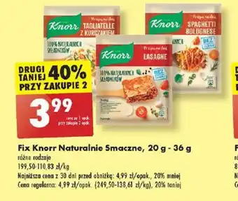 Biedronka Fix Knorr Naturalnie Smaczne 20g - 36g oferta