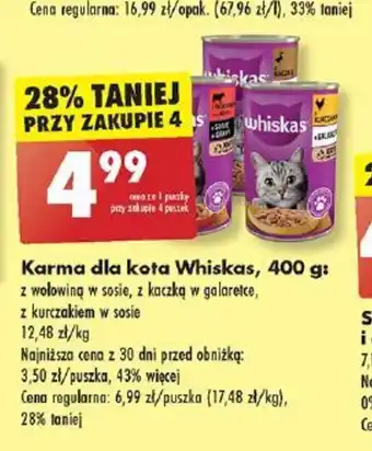 Biedronka Karma dla kota Whiskas, 400 g: oferta