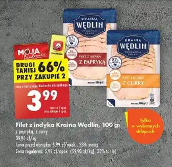 Biedronka Filet z indyka Kraina Wędlin, 100 g oferta