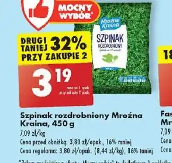 Biedronka Szpinak rozdrobniony Mroźna Kraina, 450 g oferta