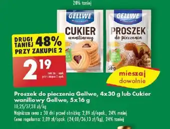 Biedronka Proszek do pieczenia Gellwe, 4x30 g lub Cukier waniliowy Gellwe, 5x16 g oferta