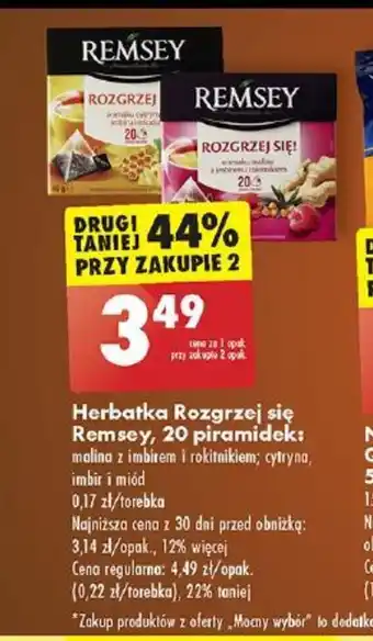 Biedronka Herbatka Rozgrzej się Remsey, 20 piramidek oferta