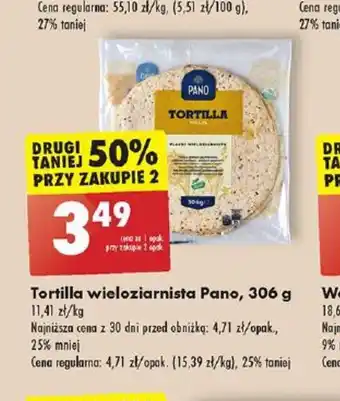 Biedronka Tortilla wieloziarnista Pano, 306 g oferta