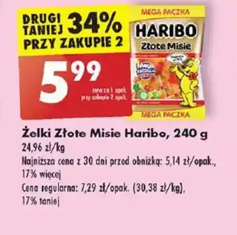 Biedronka Żelki Złote Misie Haribo 240g oferta