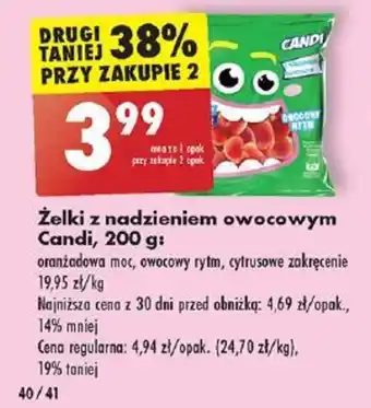 Biedronka Żelki z nadzieniem owocowym Candi 200g oferta