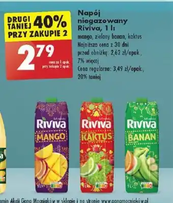 Biedronka Napój niegazowany Riviva 1l oferta