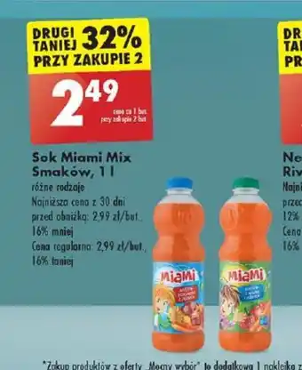 Biedronka Sok Miami Mix Smaków 1l oferta