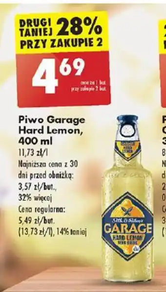Biedronka Piwo Garage Hard Lemon, 400 ml oferta