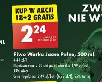 Biedronka PIWO WARKA JASNE PEŁNE, 500 ML oferta