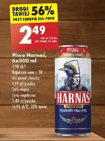 Biedronka Piwo Harnas, 6x500 ml oferta