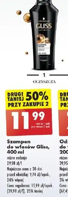 Biedronka Szampon do włosów Gliss, 400 ml oferta