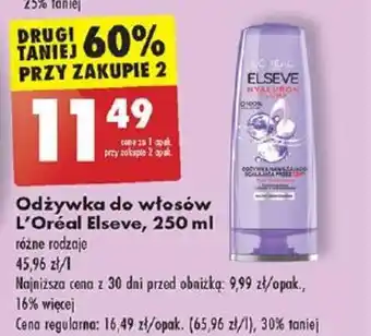 Biedronka Odżywka do włosów L'Oréal Elseve, 250 ml różne rodzaje oferta