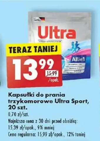 Biedronka Kapsułki do prania trzykomorowe Ultra Sport, 20 szt. oferta