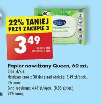 Biedronka Papier nawilżany Queen, 60 szt oferta