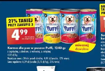 Biedronka Karma dla psa w puszce Puffi 1240g oferta