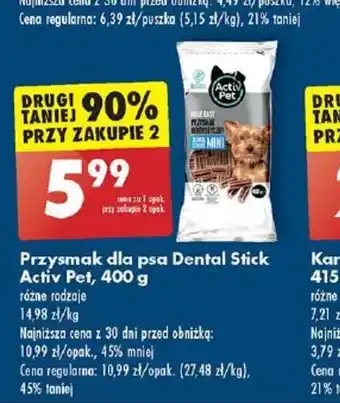 Biedronka Przysmak dla psa Dental Stick Activ Pet, 400 g oferta