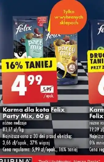 Biedronka Karma dla kota Felix Party Mix, 60 g różne rodzaje oferta