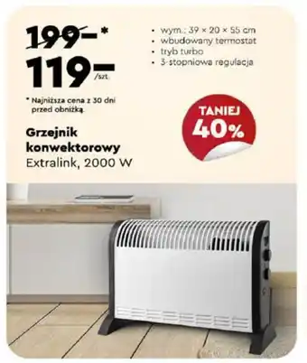 Grzejnik konwektorowy Extralink, 2000 W