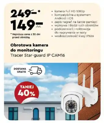 Biedronka Obrotowa kamera do monitoringu Tracer Star-guard IP CAM16 oferta