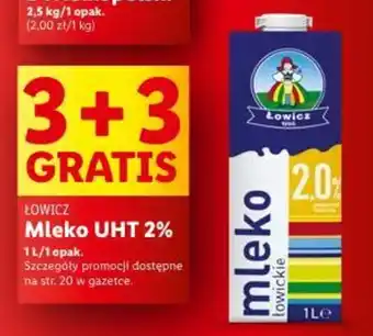 Lidl ŁOWICZ Mleko UHT 2% 1l oferta