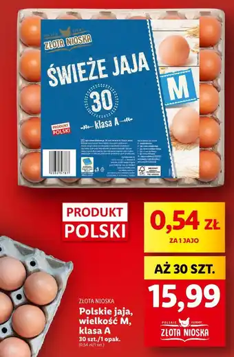 Lidl ZŁOTA NIOSKA Polskie jaja wielkość M 30 szt. oferta