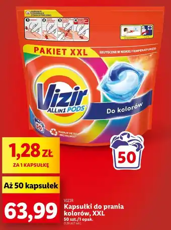 Lidl VIZIR Kapsułki do prania kolorów XXL 50szt. oferta
