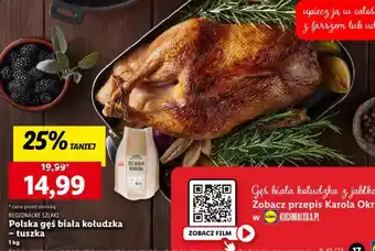 Lidl REGIONALNE SZLAKI Polska gęś biała kołudzka tuszka 1kg oferta