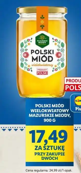 Lidl POLSKI MIÓD WIELOKWIATOWY MAZURSKIE MIODY, 900 G oferta