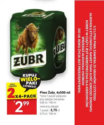 Twój Market Piwo Żubr, 4x500 ml oferta