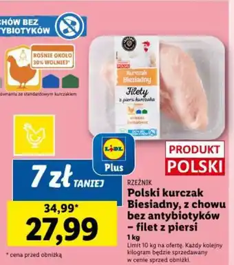 RZEŹNIK Polski kurczak Biesiadny, z chowu bez antybiotyków - filet z piersi 1kg