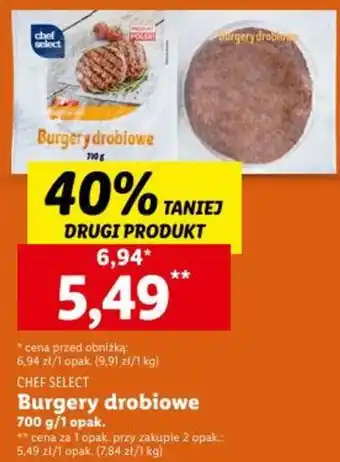 Lidl CHEF SELECT Burgery drobiowe 700g oferta