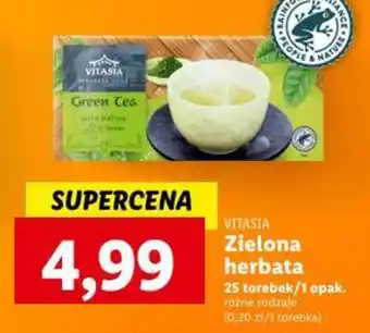 Lidl VITASIA Zielona herbata 25 torebek oferta