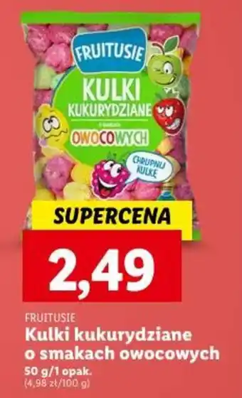 FRUITUSIE Kulki kukurydziane o smakach owocowych 50 g