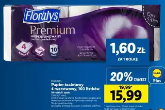 Lidl FLORALYS Papier toaletowy 4-warstwowy 160 listków oferta