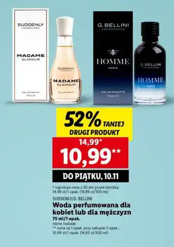 Lidl SUDDENLY/G. BELLINI Woda perfumowana dla kobiet lub dla mężczyzn 75ml oferta