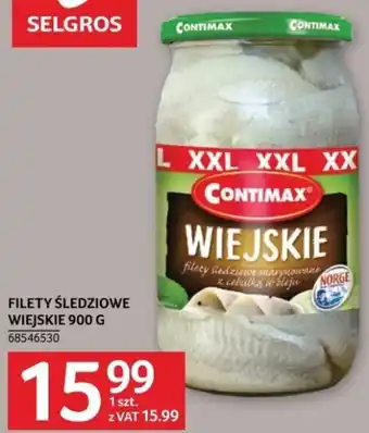 Selgros CONTIMAX FILETY ŚLEDZIOWE WIEJSKIE 900 G oferta