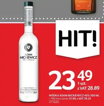 Selgros WÓDKA ADAM MICKIEWICZ 40% 500 ML oferta