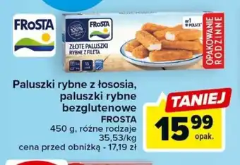 Carrefour Paluszki rybne z Paluszki rybne z łososia, bezglutenowe FROSTA 450g oferta